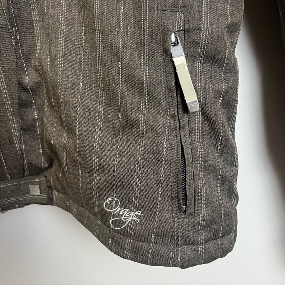 Orage Women’s Ski Jacket Alaskan Pinstripe Brown Snowboarding Winter Coat Medium - Picture 4 of 16